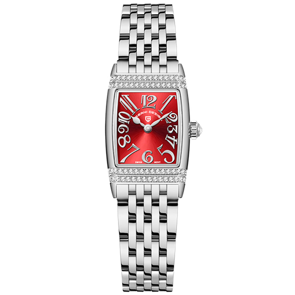 Relógio Feminino Pagani Design Sunflower Silver Red